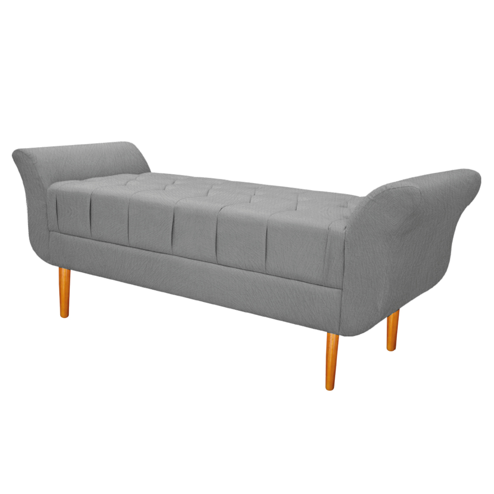 Recamier Estofado Ari 160 cm Queen Size Suede Cinza - Amarena Móveis
