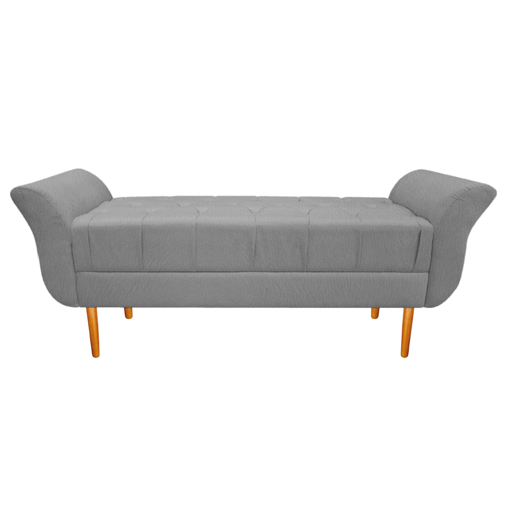 Recamier Estofado Ari 160 cm Queen Size Suede Cinza - Amarena Móveis