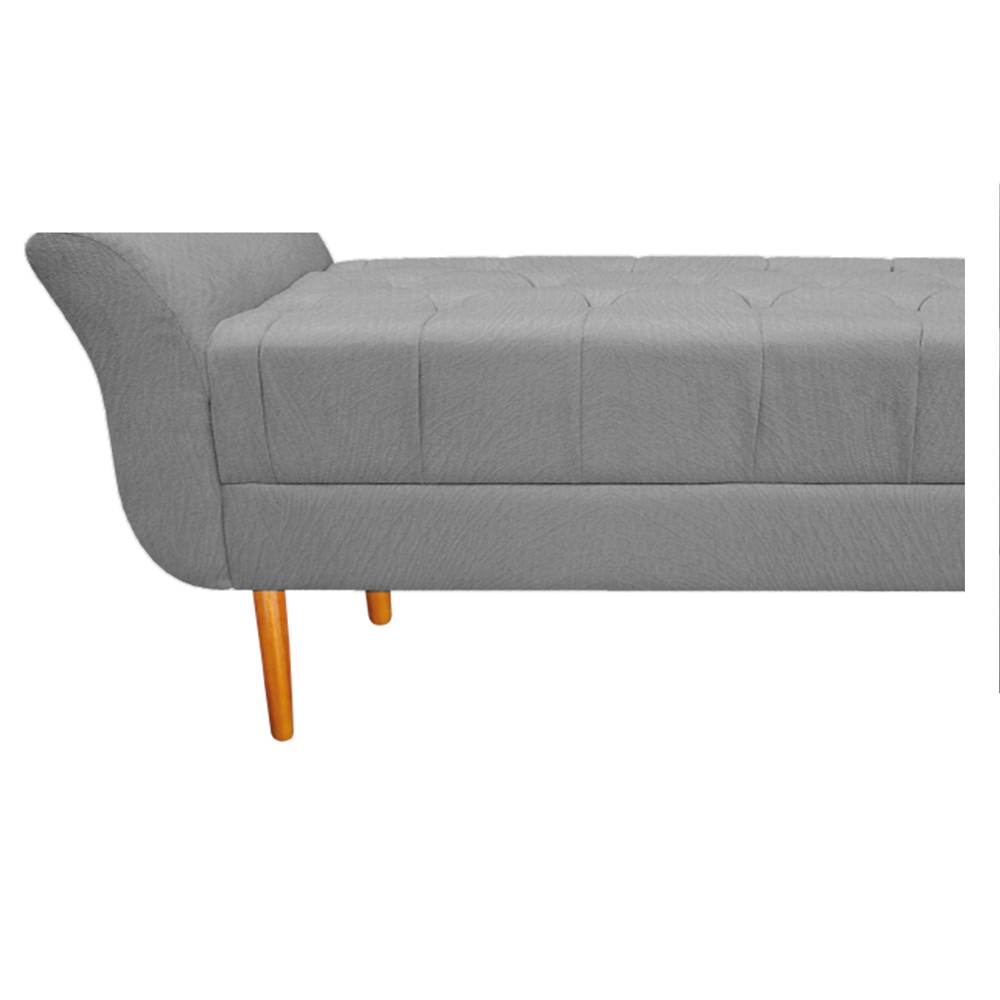 Recamier Estofado Ari 160 cm Queen Size Suede Cinza - Amarena Móveis