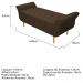 Recamier Estofado Ari 160 cm Queen Size Suede Marrom - Amarena Móveis