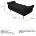Recamier Estofado Ari 160 cm Queen Size Suede Preto - Amarena Móveis
