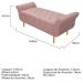 Recamier Estofado Ari 160 cm Queen Size Suede Rosê - Amarena Móveis
