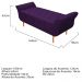 Recamier Estofado Ari 160 cm Queen Size Suede Roxo - Amarena Móveis