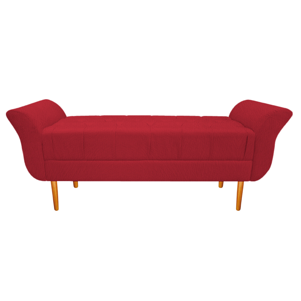 Recamier Estofado Ari 160 cm Queen Size Suede Vermelho - Amarena Móveis