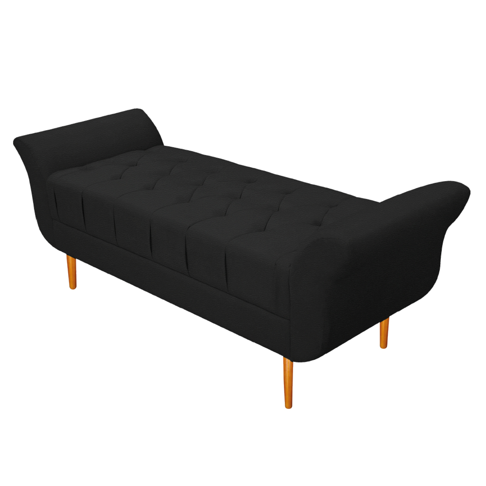 Recamier Estofado Ari 195 cm King Size Corano Preto - Amarena Móveis