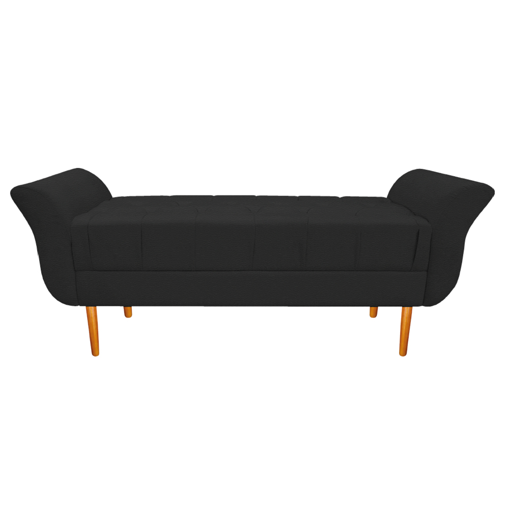 Recamier Estofado Ari 195 cm King Size Corano Preto - Amarena Móveis