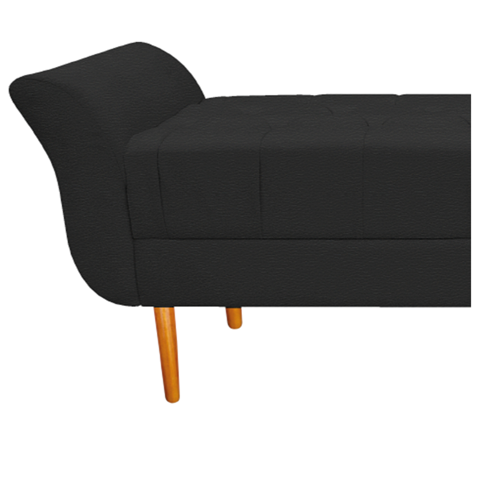 Recamier Estofado Ari 195 cm King Size Corano Preto - Amarena Móveis