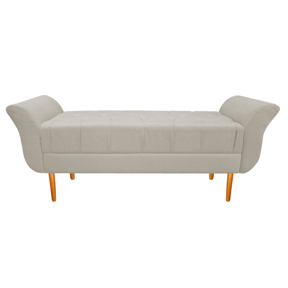 Recamier Estofado Ari 195 cm King Size Suede Bege - Amarena Móveis