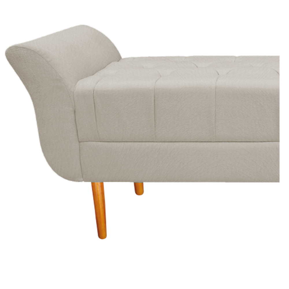 Recamier Estofado Ari 195 cm King Size Suede Bege - Amarena Móveis