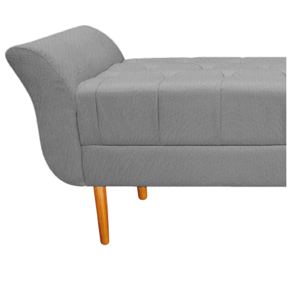 Recamier Estofado Ari 195 cm King Size Suede Cinza - Amarena Móveis