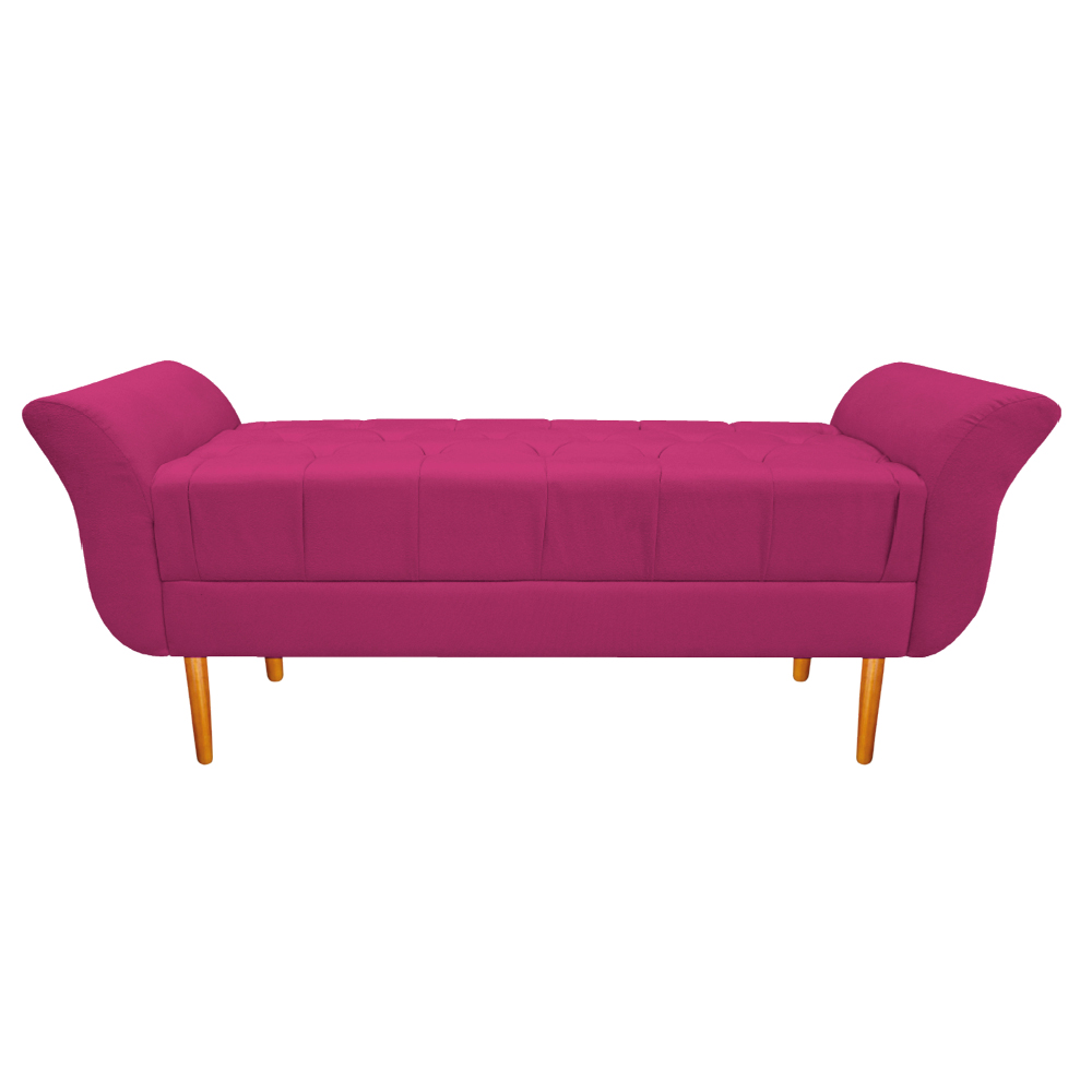 Recamier Estofado Ari 195 cm King Size Suede Pink - Amarena Móveis