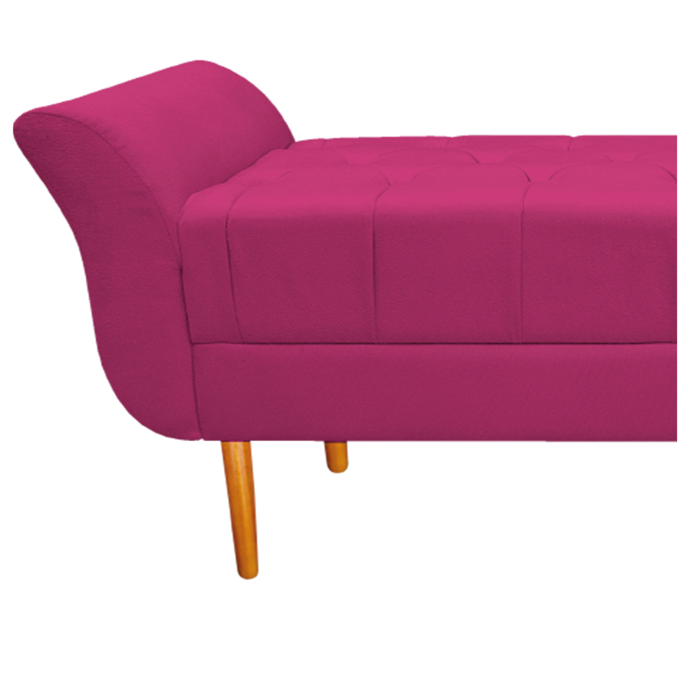 Recamier Estofado Ari 195 cm King Size Suede Pink - Amarena Móveis