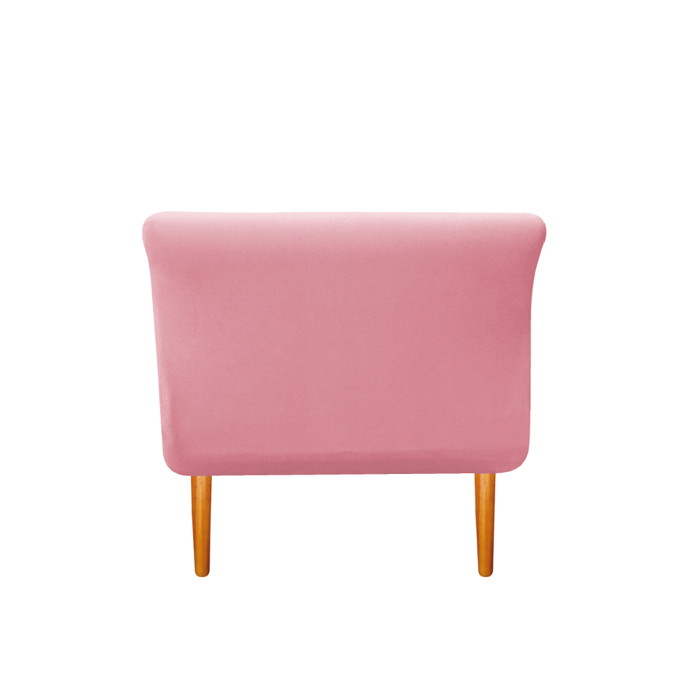 Recamier Estofado Ari 195 cm King Size Suede Rosa Bebê - Amarena Móveis