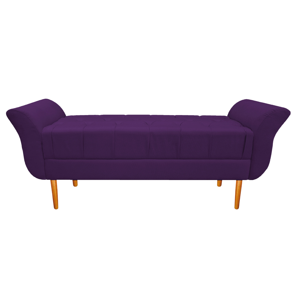 Recamier Estofado Ari 195 cm King Size Suede Roxo - Amarena Móveis