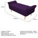 Recamier Estofado Ari 195 cm King Size Suede Roxo - Amarena Móveis