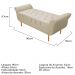 Recamier Estofado Ari 90 cm Solteiro Corano Bege - Amarena Móveis