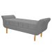 Recamier Estofado Ari 90 cm Solteiro Corano Cinza - Amarena Móveis