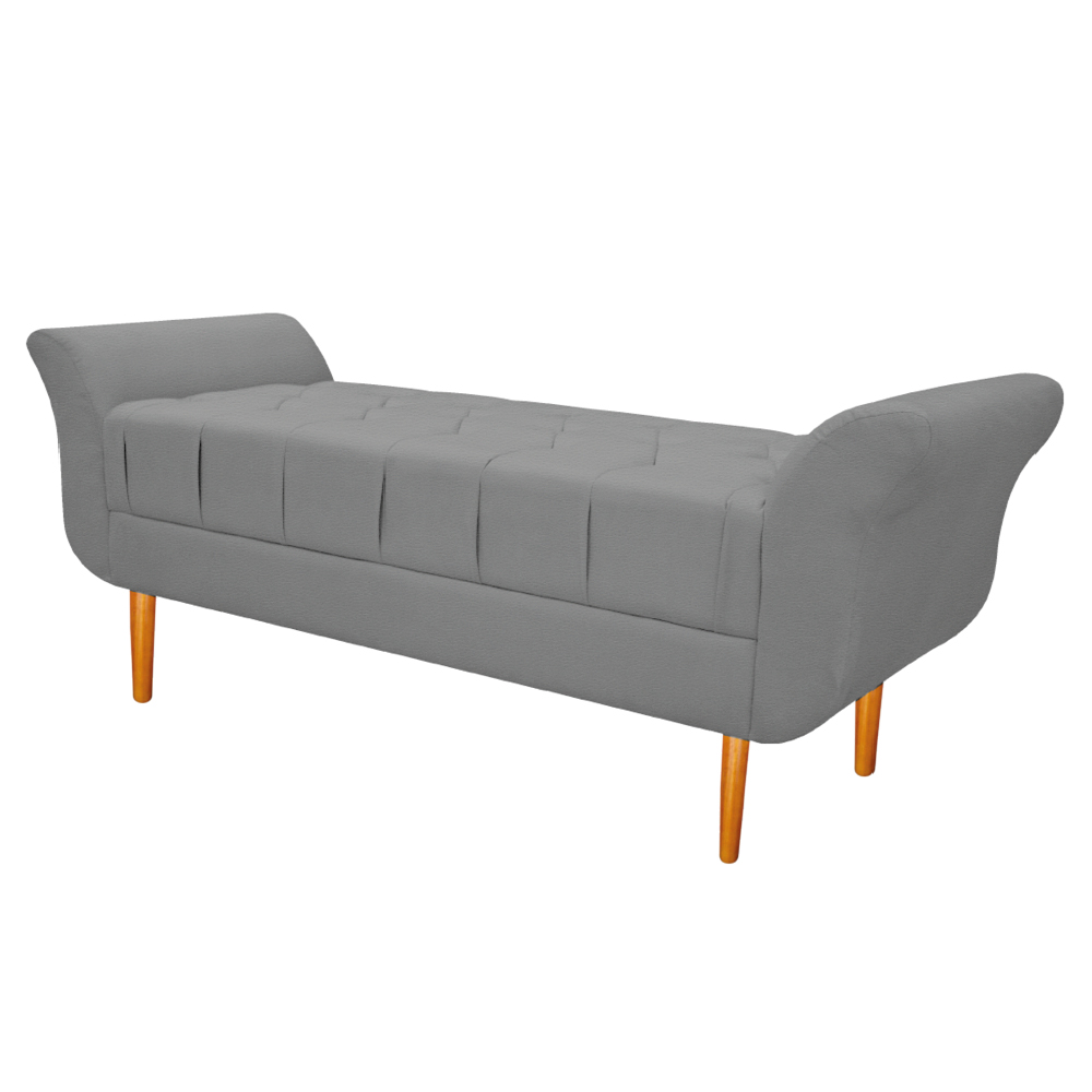 Recamier Estofado Ari 90 cm Solteiro Corano Cinza - Amarena Móveis