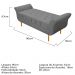 Recamier Estofado Ari 90 cm Solteiro Corano Cinza - Amarena Móveis