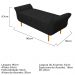 Recamier Estofado Ari 90 cm Solteiro Corano Preto - Amarena Móveis