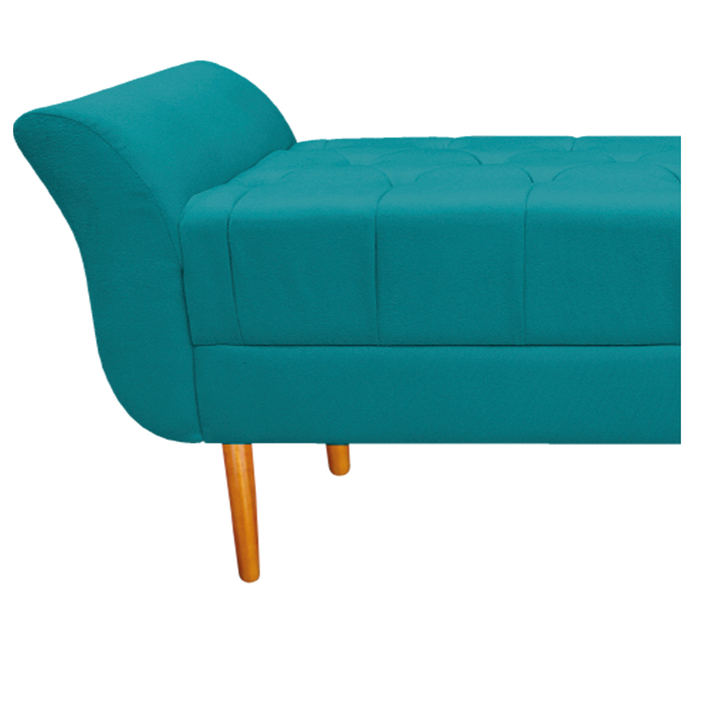 Recamier Estofado Ari 90 cm Solteiro Suede Azul Turquesa - Amarena Móveis