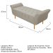 Recamier Estofado Ari 90 cm Solteiro Suede Bege - Amarena Móveis