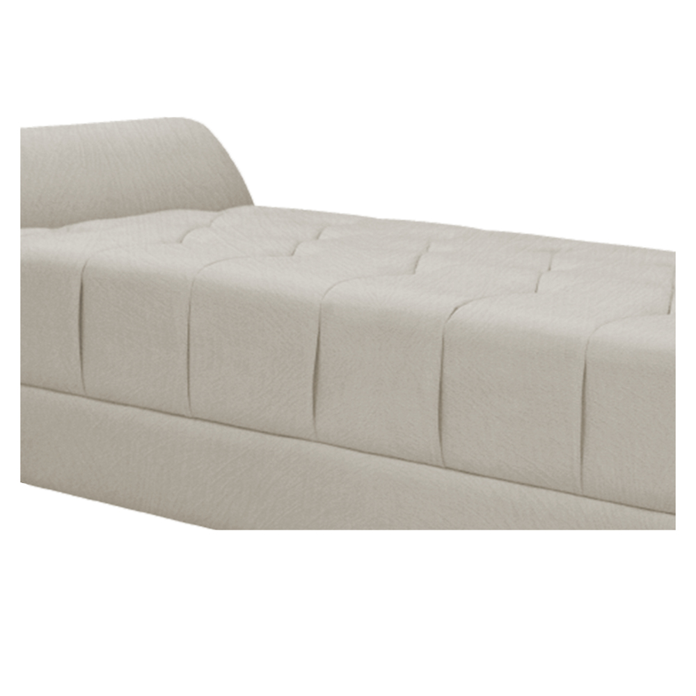 Recamier Estofado Ari 90 cm Solteiro Suede Bege - Amarena Móveis
