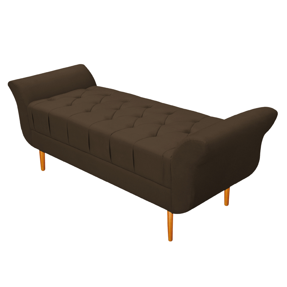 Recamier Estofado Ari 90 cm Solteiro Suede Marrom - Amarena Móveis