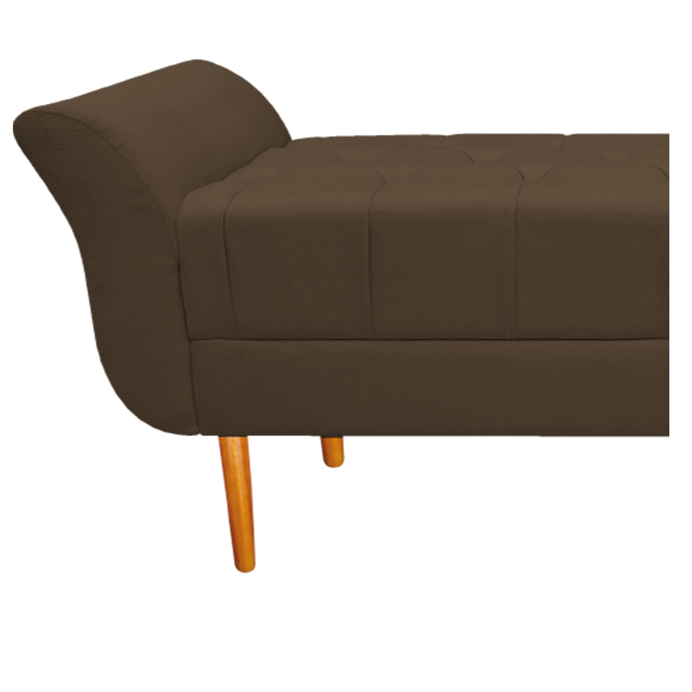 Recamier Estofado Ari 90 cm Solteiro Suede Marrom - Amarena Móveis