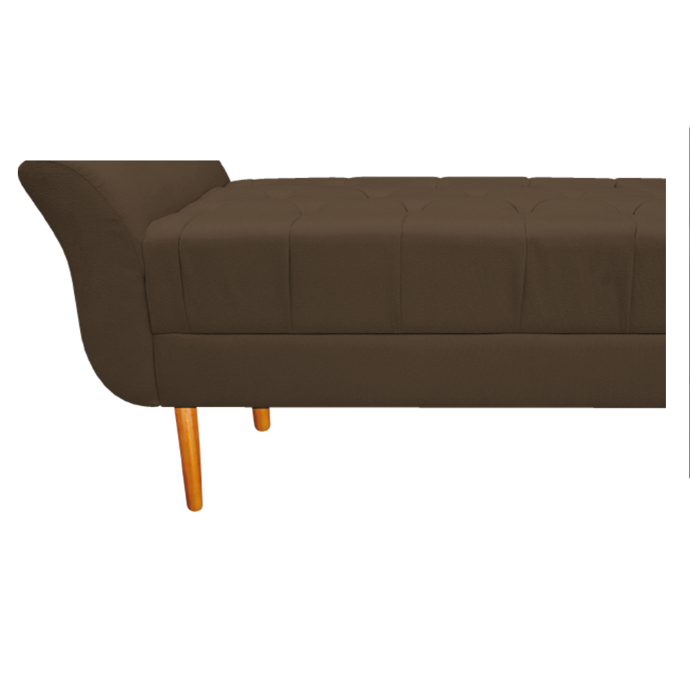 Recamier Estofado Ari 90 cm Solteiro Suede Marrom - Amarena Móveis