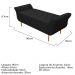 Recamier Estofado Ari 90 cm Solteiro Suede Preto - Amarena Móveis