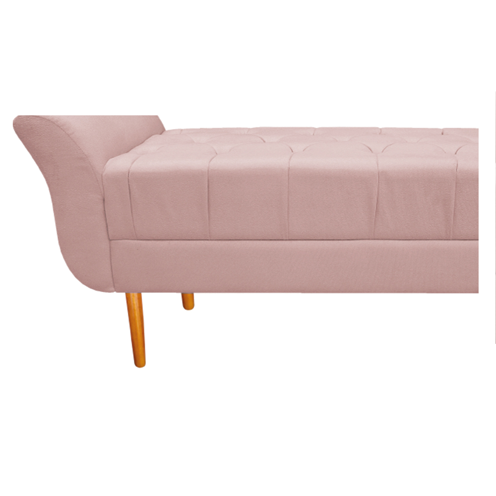 Recamier Estofado Ari 90 cm Solteiro Suede Rosê - Amarena Móveis