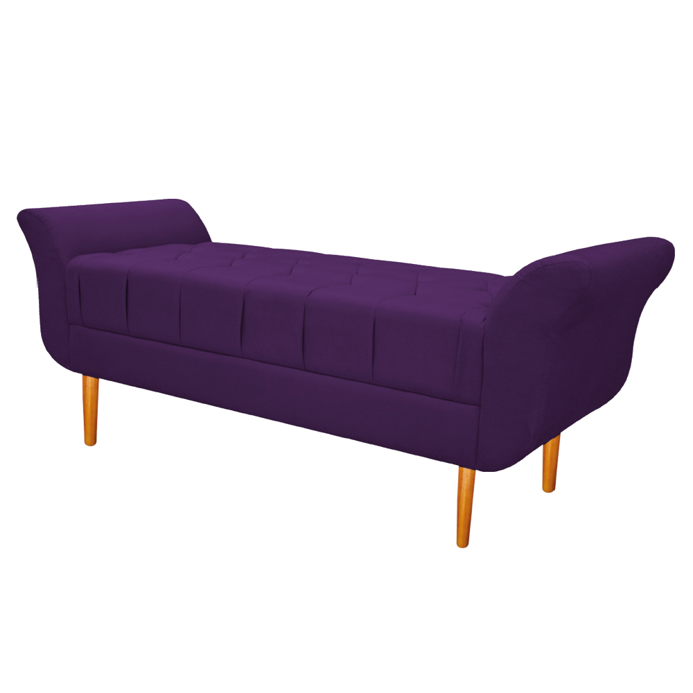 Recamier Estofado Ari 90 cm Solteiro Suede Roxo - Amarena Móveis
