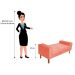 Recamier Félix Casal 140cm Suede Coral - Amarena Móveis
