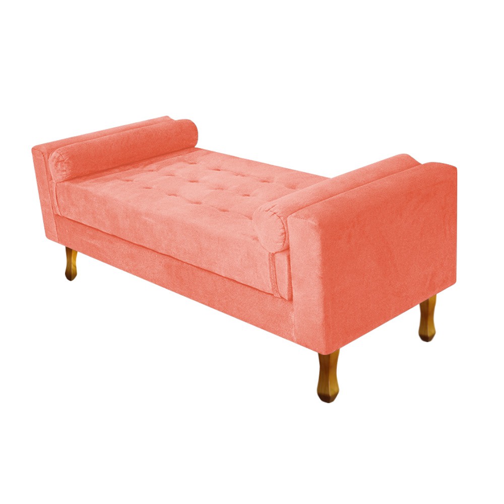 Recamier Félix King Size 195cm Suede Coral - Amarena Móveis