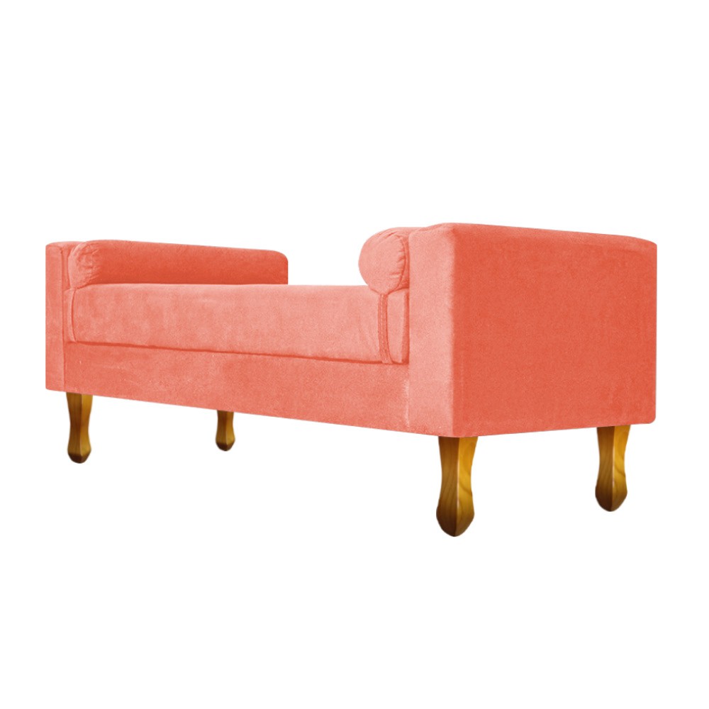 Recamier Félix King Size 195cm Suede Coral - Amarena Móveis