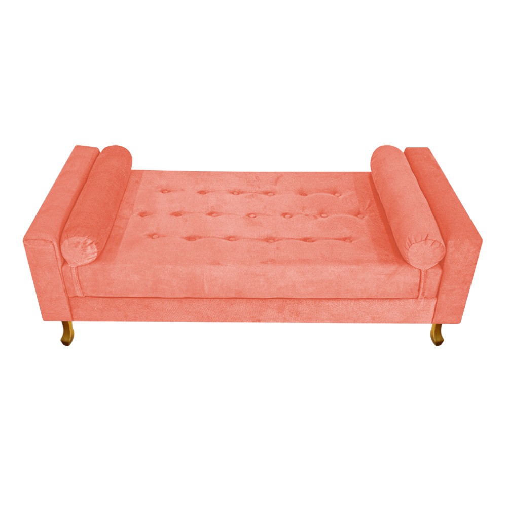 Recamier Félix King Size 195cm Suede Coral - Amarena Móveis