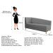Recamier Valéria 140cm Lado Direito Corano Cinza - Amarena Móveis