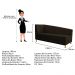 Recamier Valéria 140cm Lado Direito Corano Marrom - Amarena Móveis