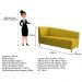 Recamier Valéria 140cm Lado Direito Suede Amarelo - Amarena Móveis