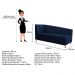 Recamier Valéria 140cm Lado Direito Suede Azul Marinho - Amarena Móveis