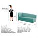 Recamier Valéria 140cm Lado Direito Suede Azul Tiffany- Amarena Móveis