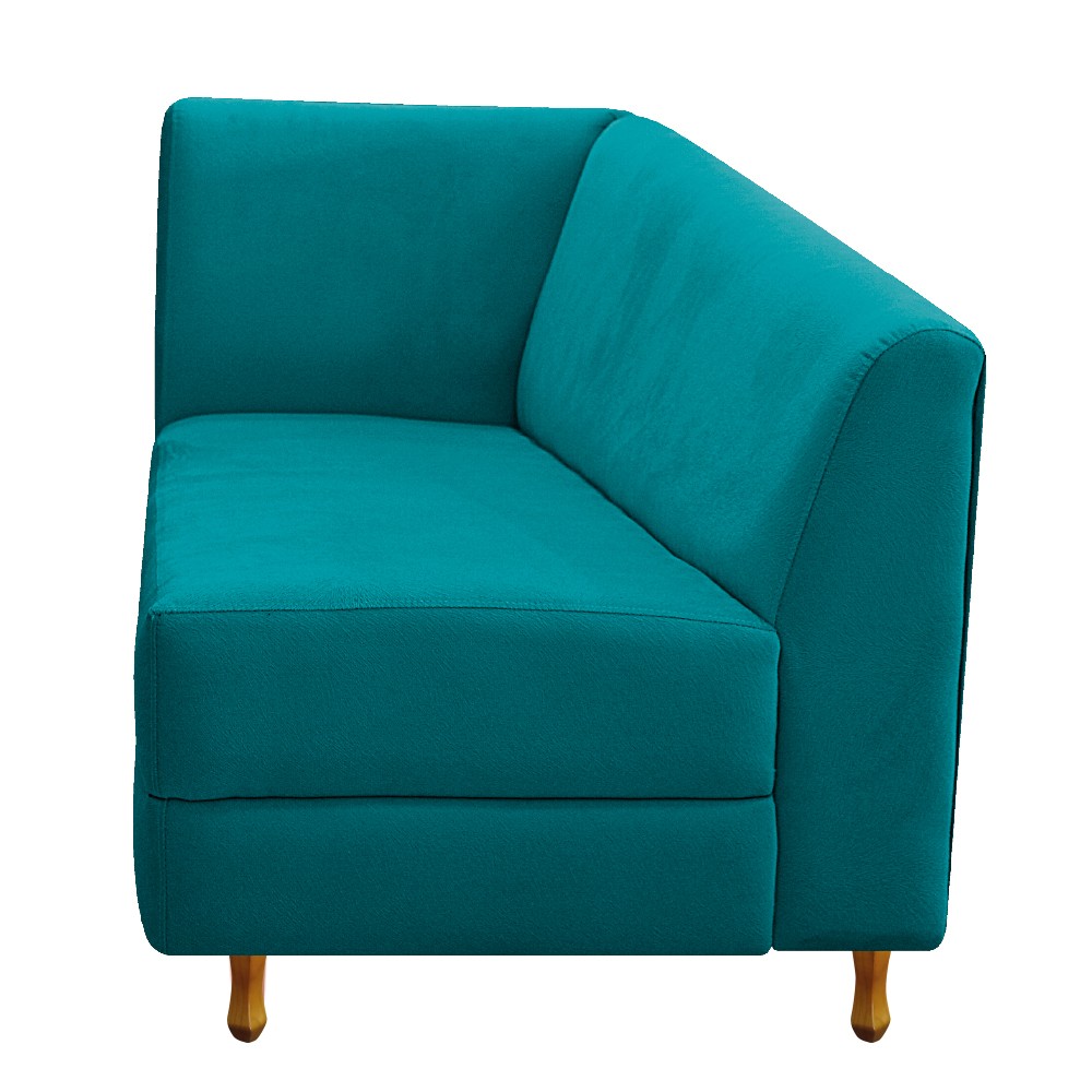 Recamier Valéria 140cm Lado Direito Suede Azul Turquesa - Amarena Móveis