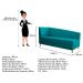Recamier Valéria 140cm Lado Direito Suede Azul Turquesa - Amarena Móveis