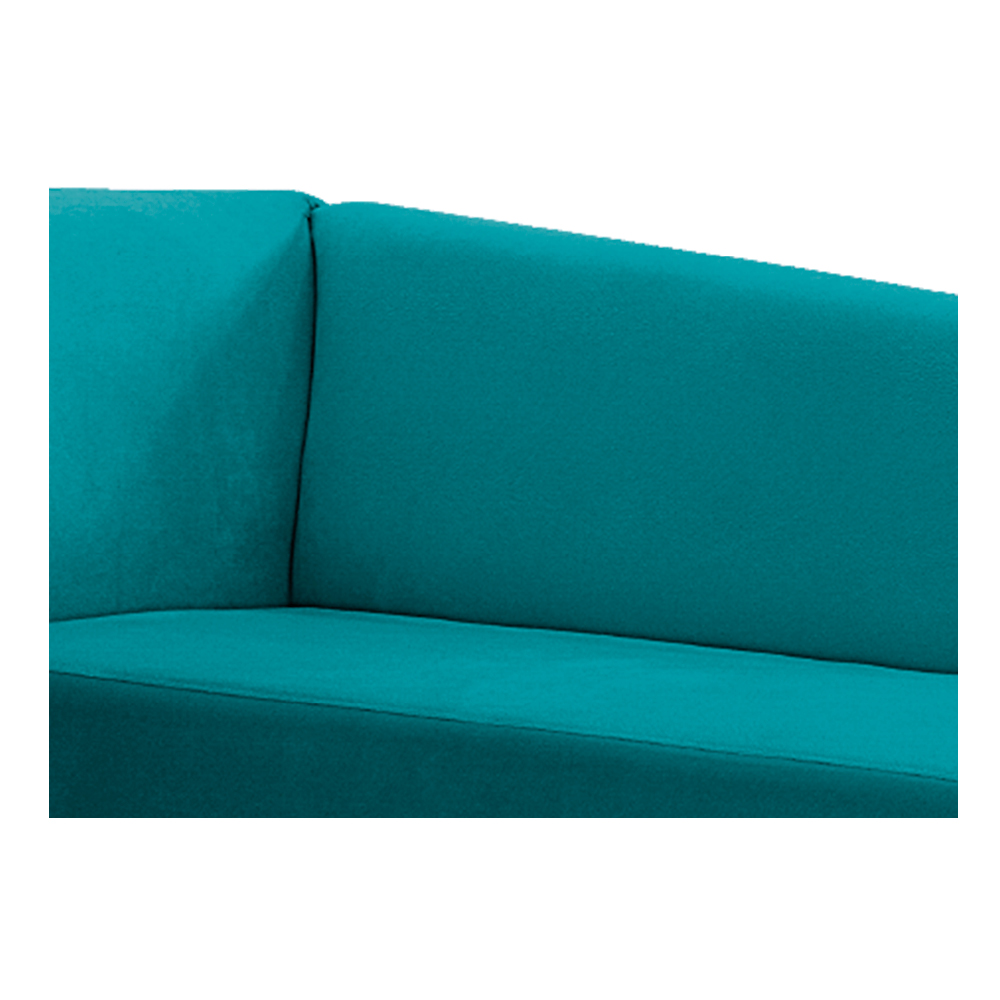Recamier Valéria 140cm Lado Direito Suede Azul Turquesa - Amarena Móveis