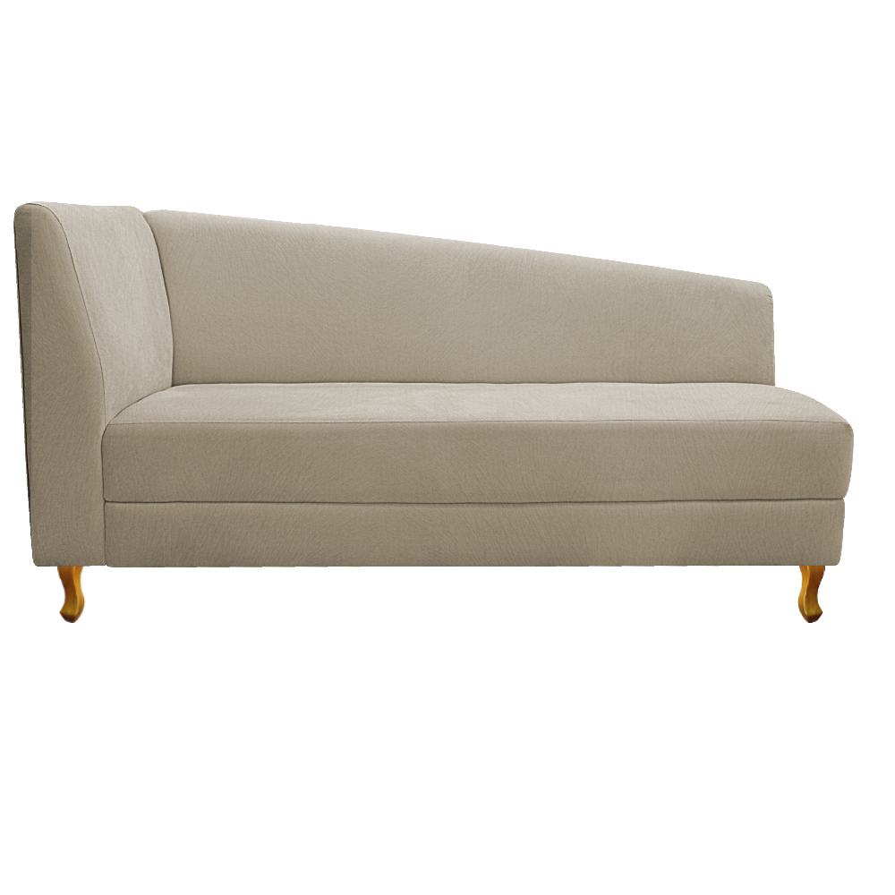 Recamier Valéria 140cm Lado Direito Suede Bege - Amarena Móveis