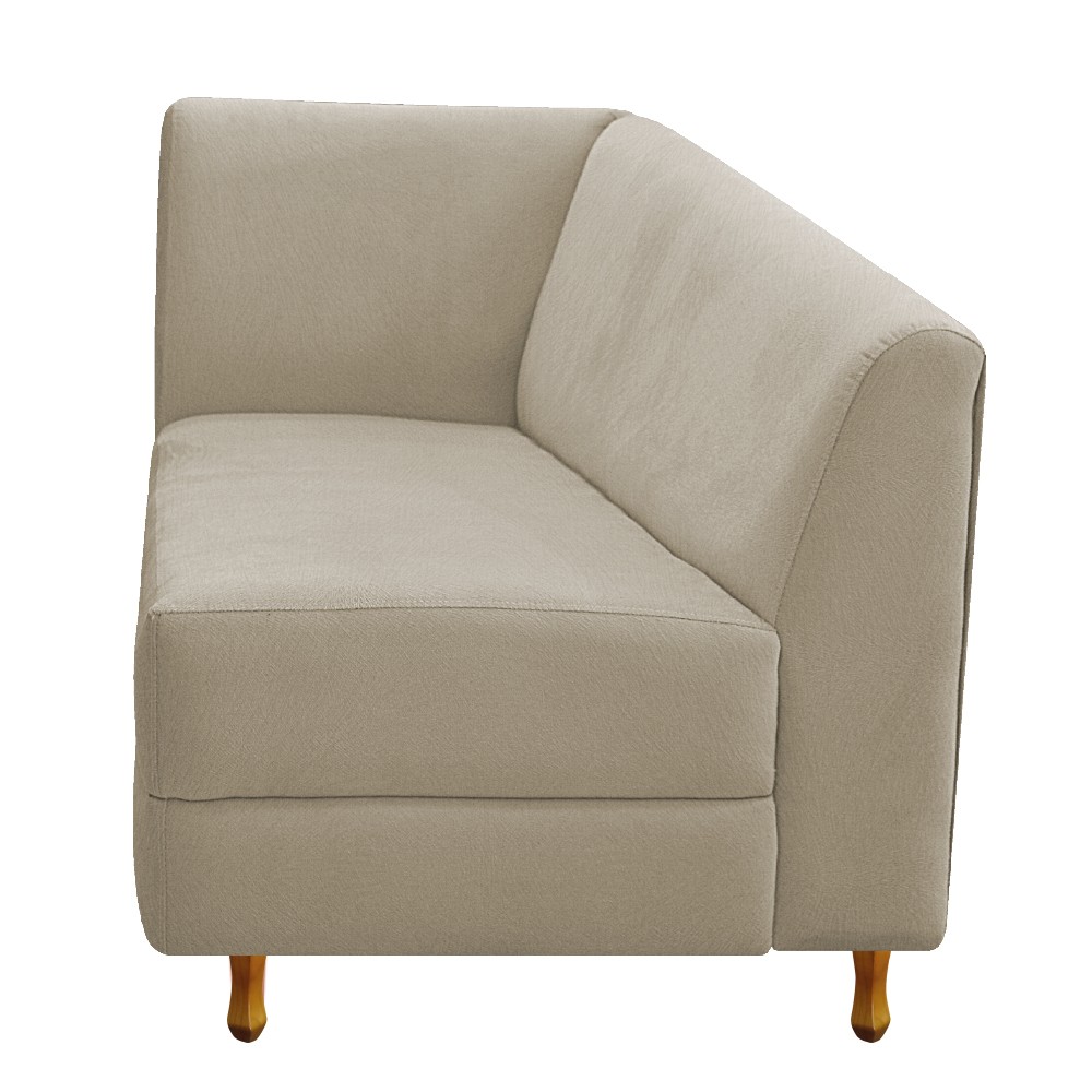 Recamier Valéria 140cm Lado Direito Suede Bege - Amarena Móveis