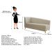 Recamier Valéria 140cm Lado Direito Suede Bege - Amarena Móveis