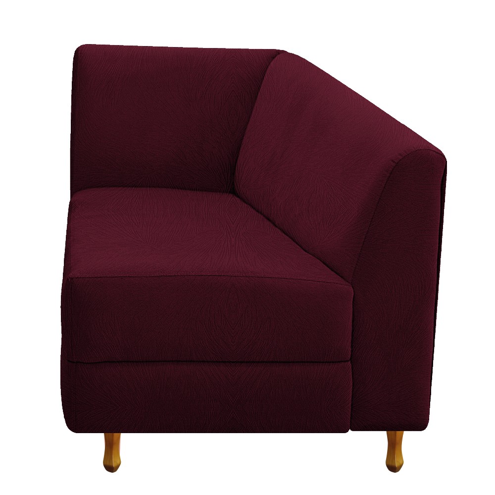 Recamier Valéria 140cm Lado Direito Suede Bordô - Amarena Móveis