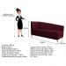 Recamier Valéria 140cm Lado Direito Suede Bordô - Amarena Móveis